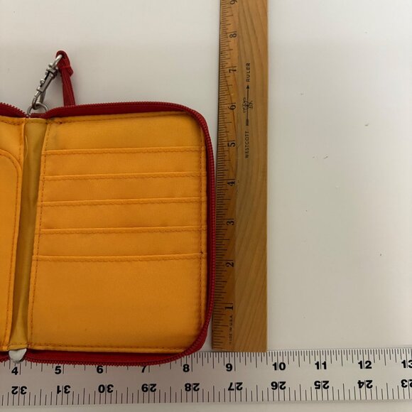 Baggallini Red Nylon Zippered Travel Wallet Wrist Strap Card Slots - Picture 5 of 7